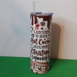 20 Oz. Stainless Steel "Hot Cocoa And Christmas Movies" Insulated Tumbler